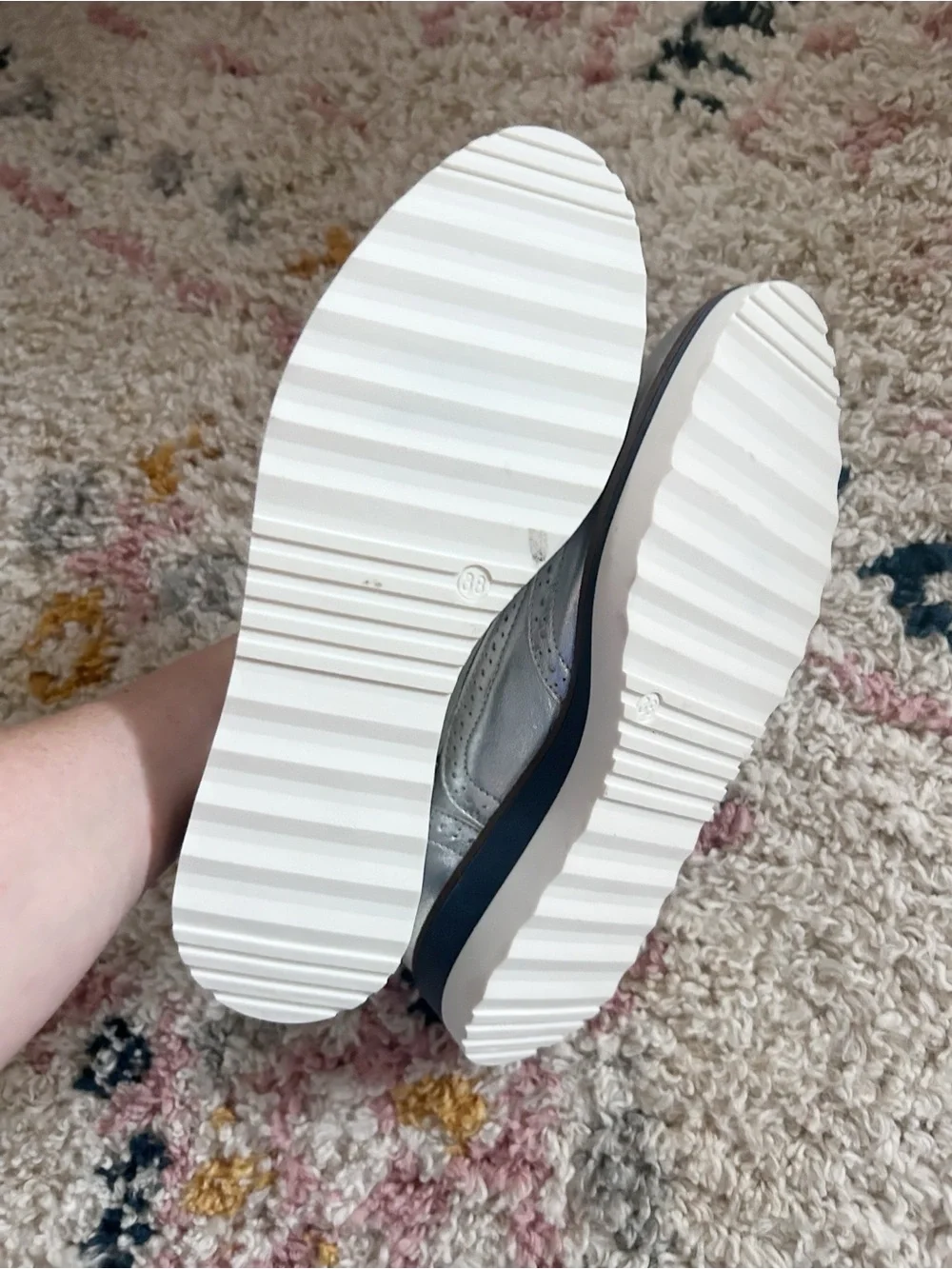 Boden silver loafer